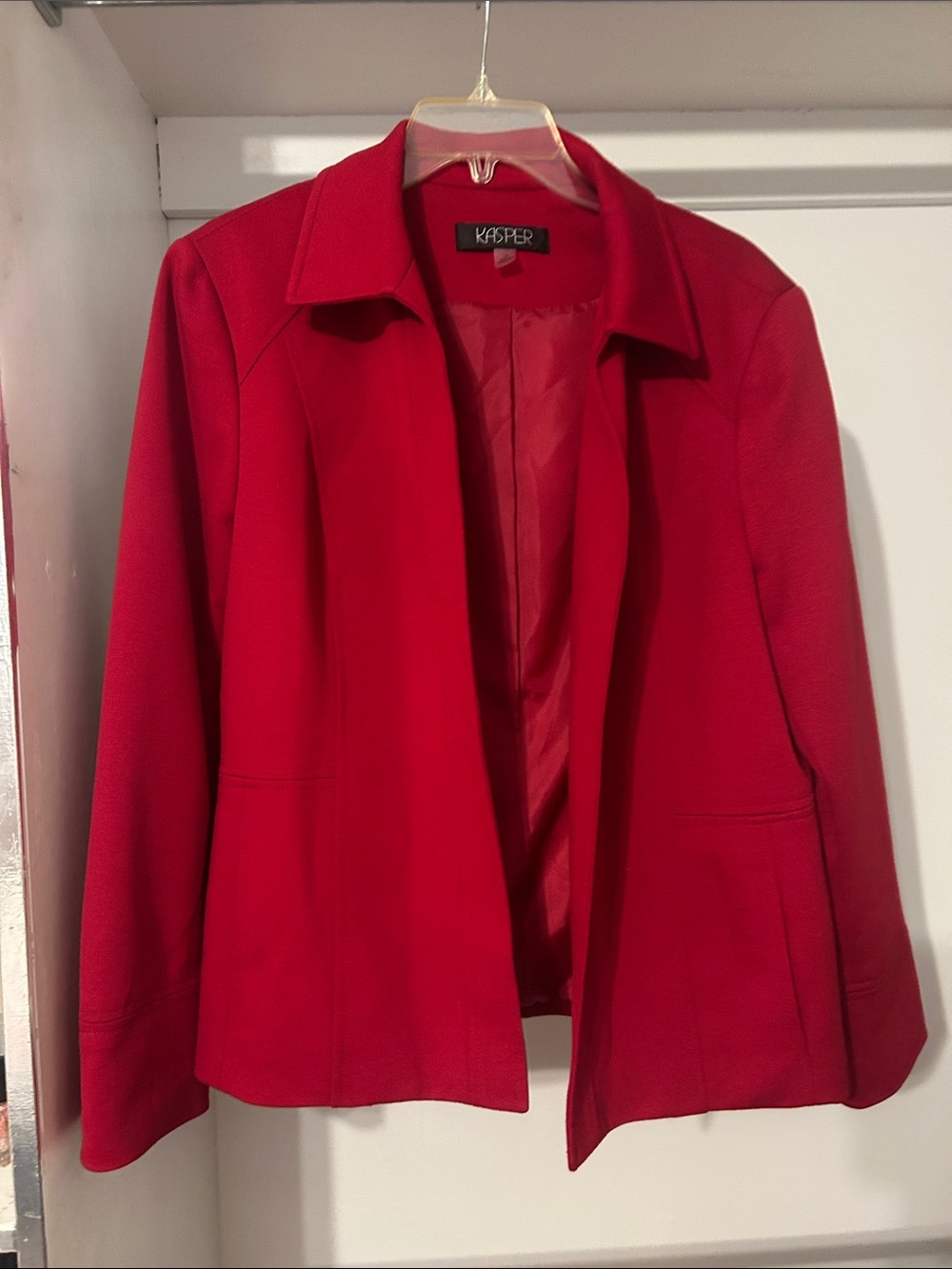 Kasper Women's Vibrant Red Open Blazer Jacket